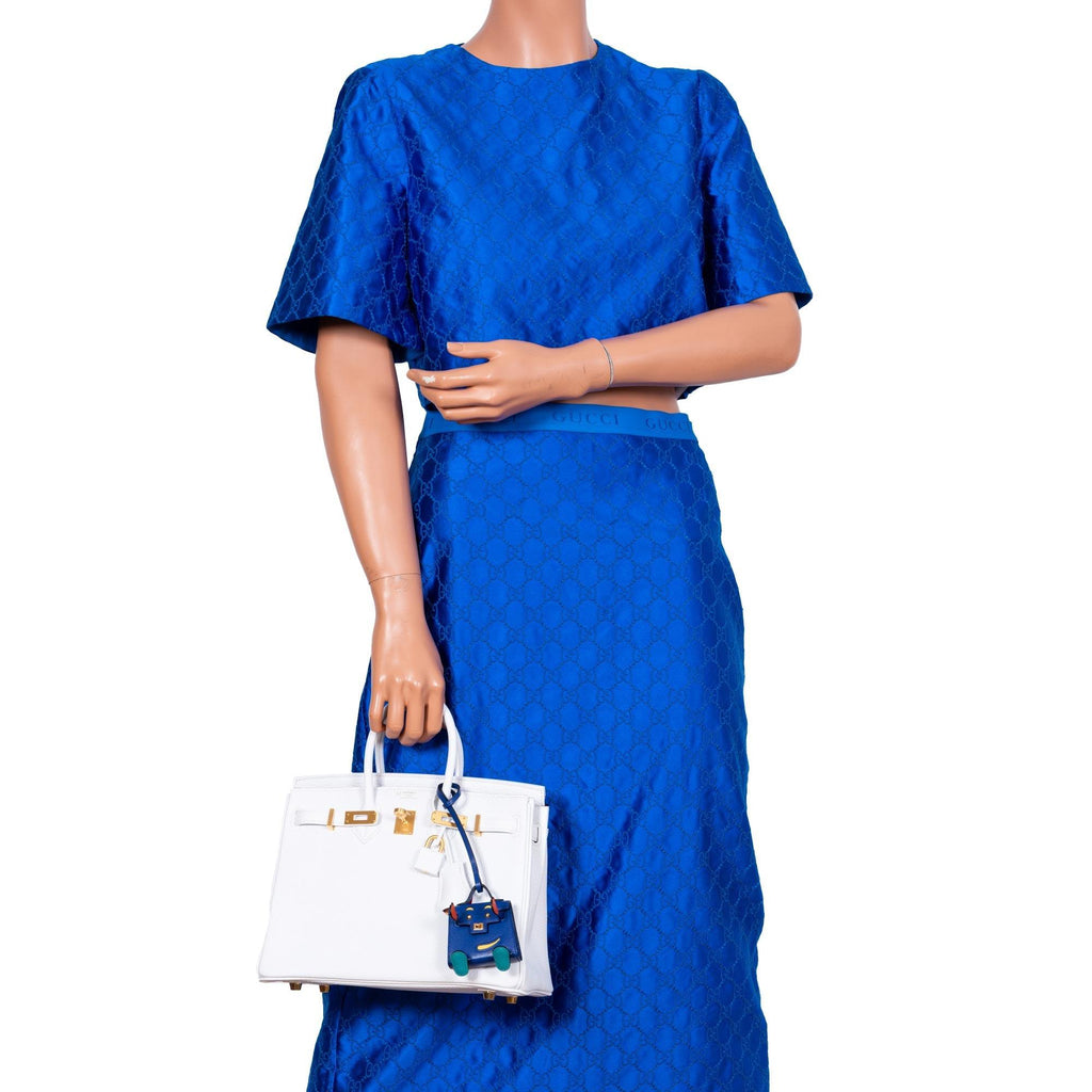 Hermès HSS Birkin 25 White Togo and Rose Pourpre Interior with Brushed Gold Hardware - 2021, Z