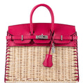 Hermès Picnic Birkin 25 Osier Wicker & Framboise Swift with Palladium Hardware - 2021, Z
