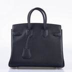 Hermès Shadow Birkin 25 Black Swift Leather Palladium Hardware