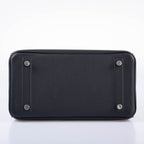 Hermès Shadow Birkin 25 Black Swift Leather Palladium Hardware