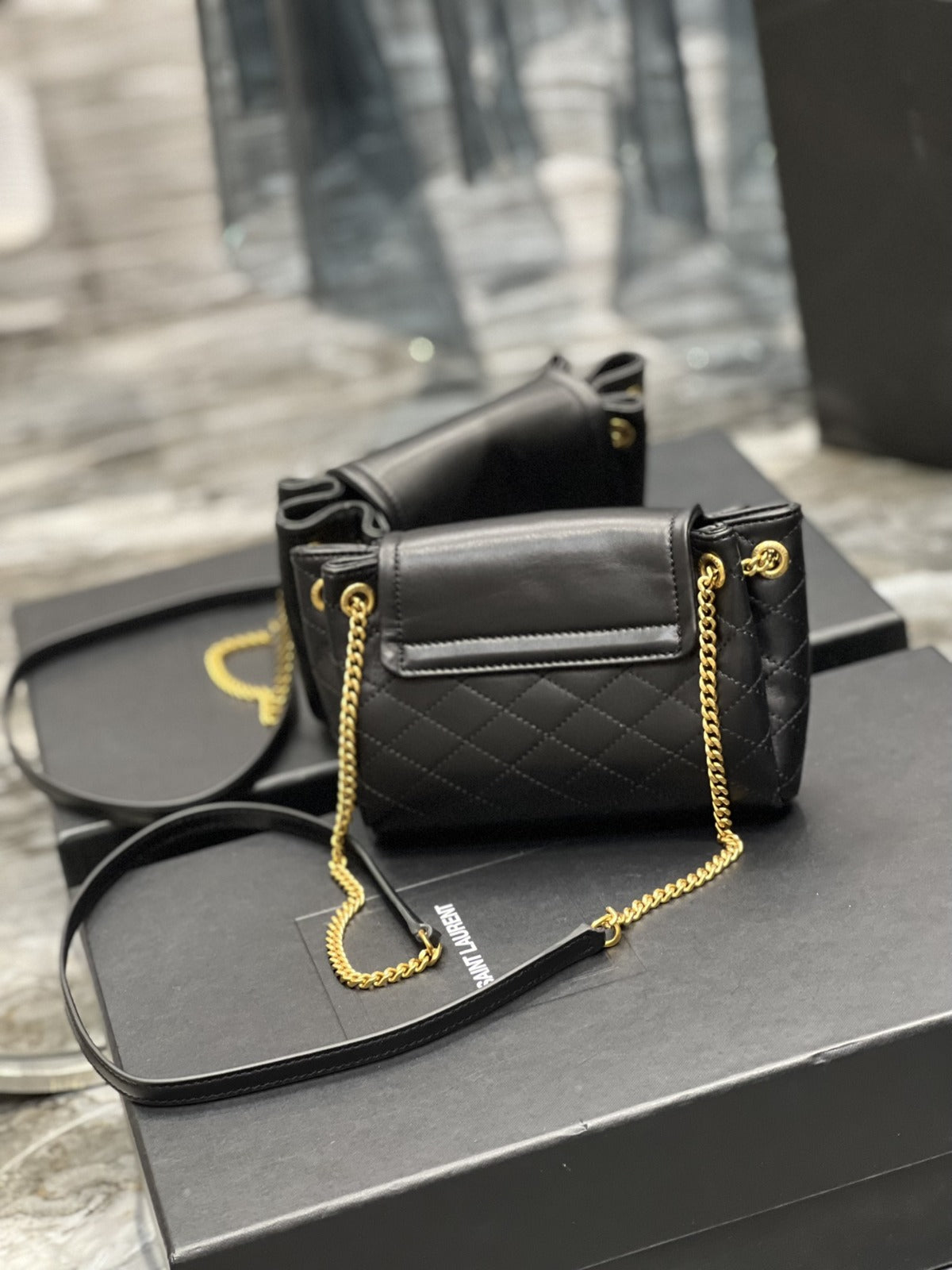 YSL Mini Nolita In original Lambskin Bag