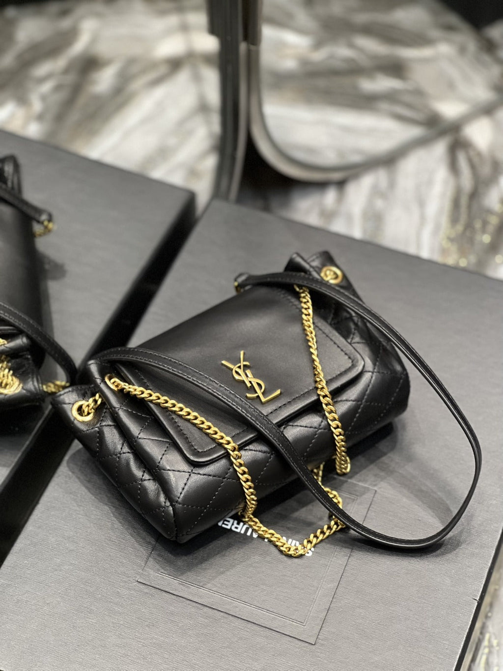YSL Mini Nolita In original Lambskin Bag