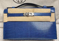 Hermes Kelly Pochette Bleu Saphir Lizard Palladium Hardware - DP for HR