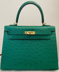 Hermes Vert Vertigo Ostrich Sellier Kelly 25cm Gold Hardware Payment 1