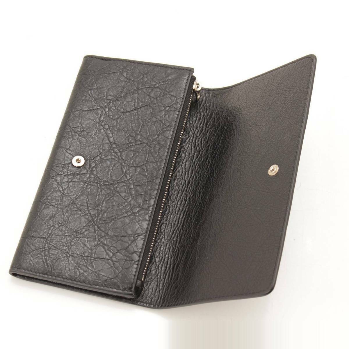 Balenciaga Antracite Grey Arena Leather Long Wallet 542008