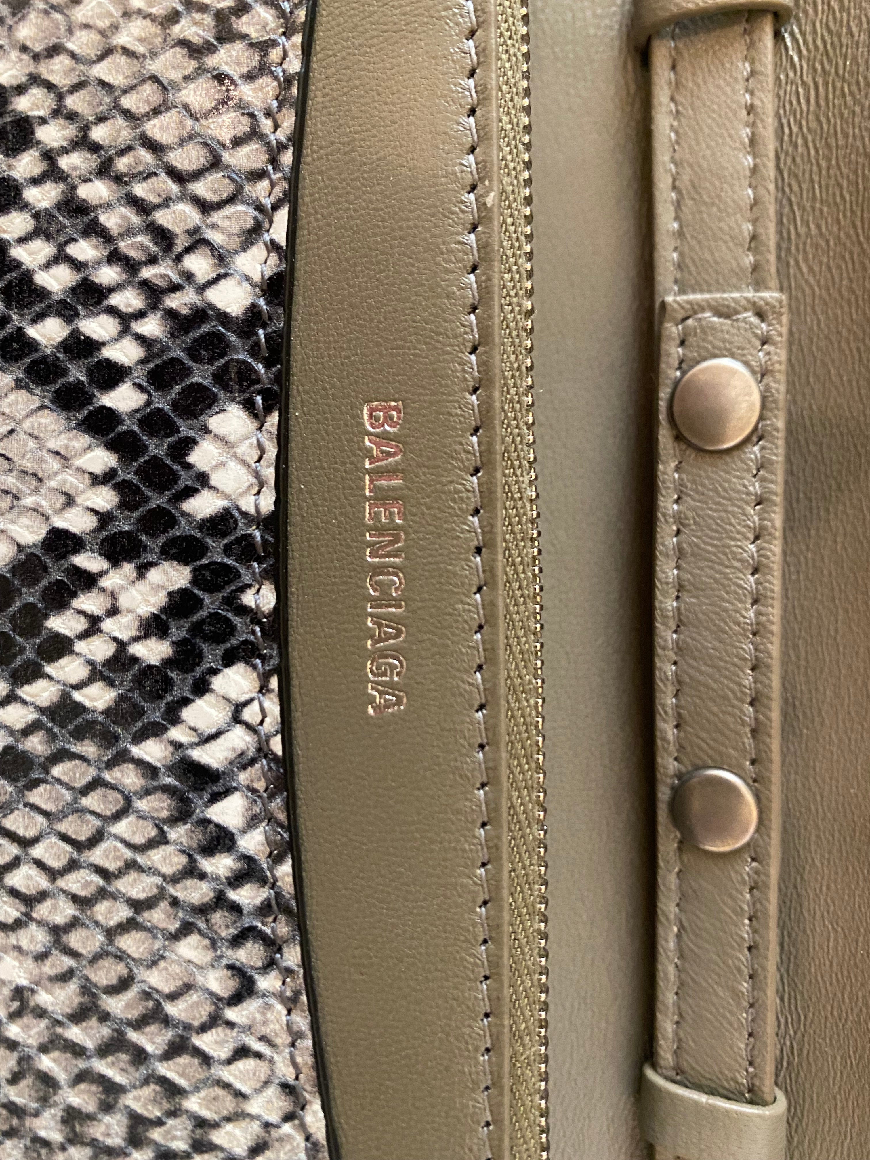 Balenciaga B Python Print Calfskin Leather Wallet on Chain Bag 593615