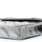 Balenciaga BB Silver Glittered Leather Wallet on Chain Bag 561507
