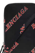 Balenciaga Black Calfskin Leather Sport Print Phone Holder Bag 618189