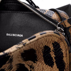 Balenciaga Calfskin Logo Printed Leopard XS Everyday Camera Bag 552372