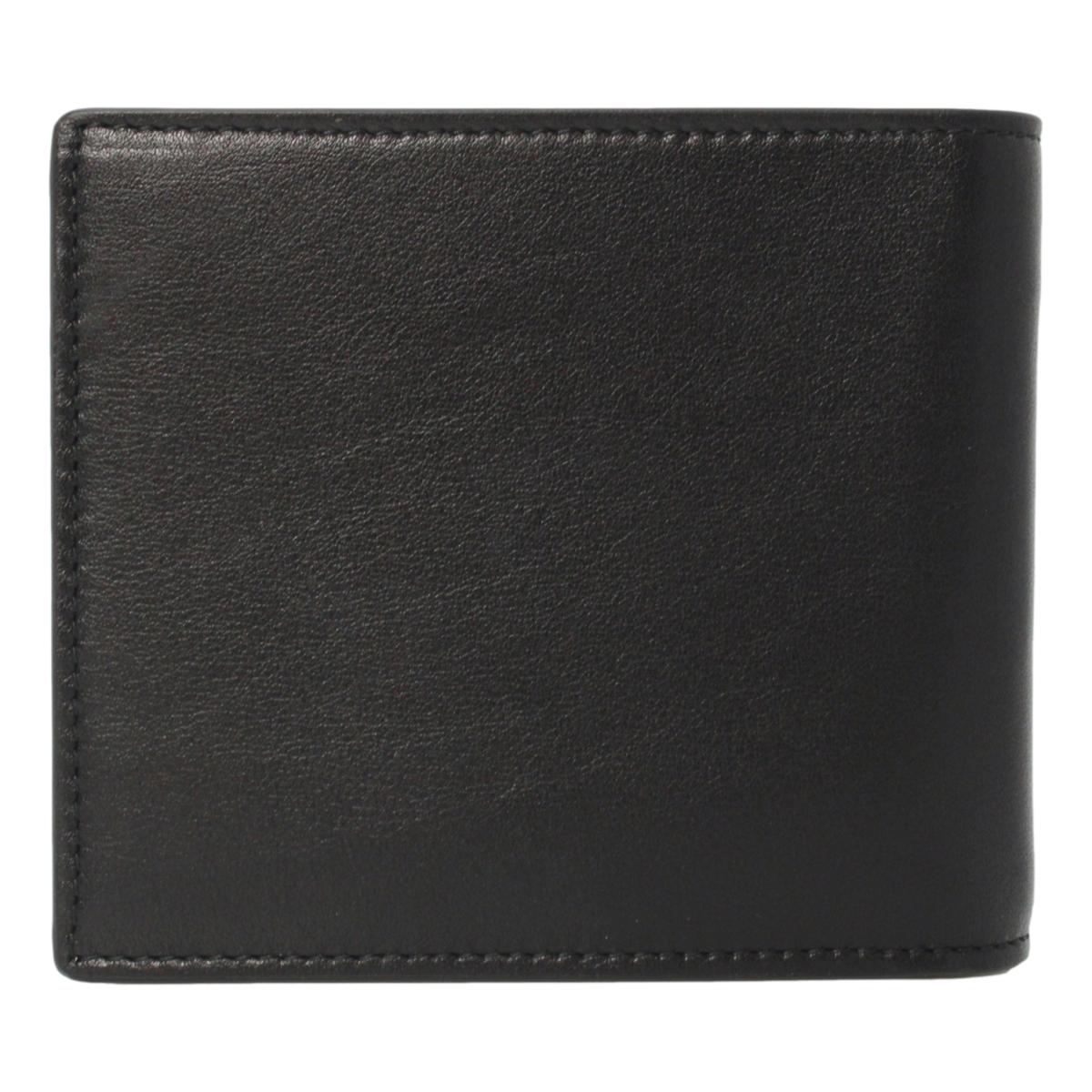 Balenciaga Cash Black Calfskin Leather Perforated Bifold Wallet 436118