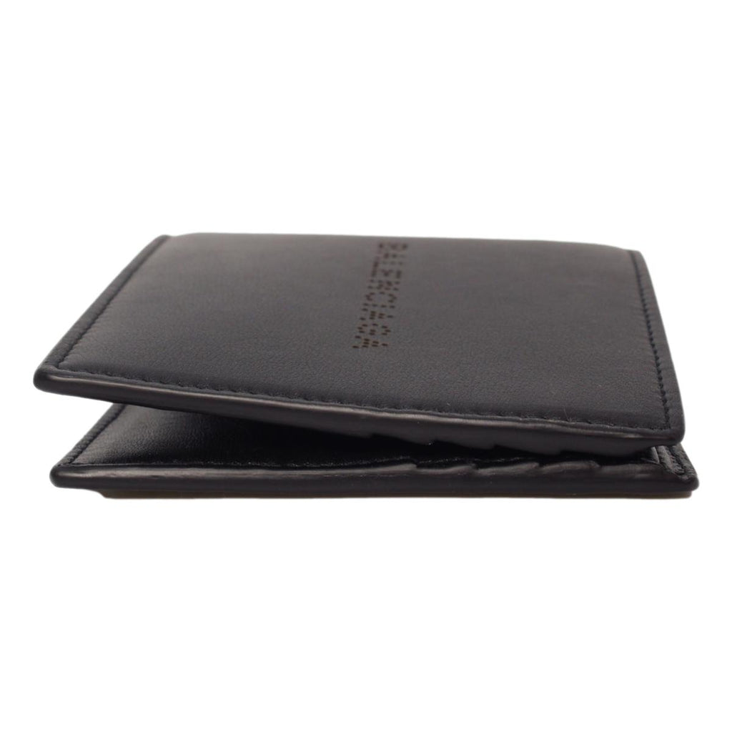 Balenciaga Cash Black Calfskin Leather Perforated Bifold Wallet 436118