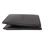 Balenciaga Cash Black Calfskin Leather Perforated Bifold Wallet 436118