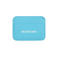 Balenciaga Cash Light Blue Calfskin Leather Credit Card Wallet 593812