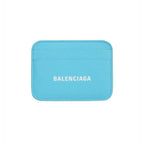 Balenciaga Cash Light Blue Calfskin Leather Credit Card Wallet 593812