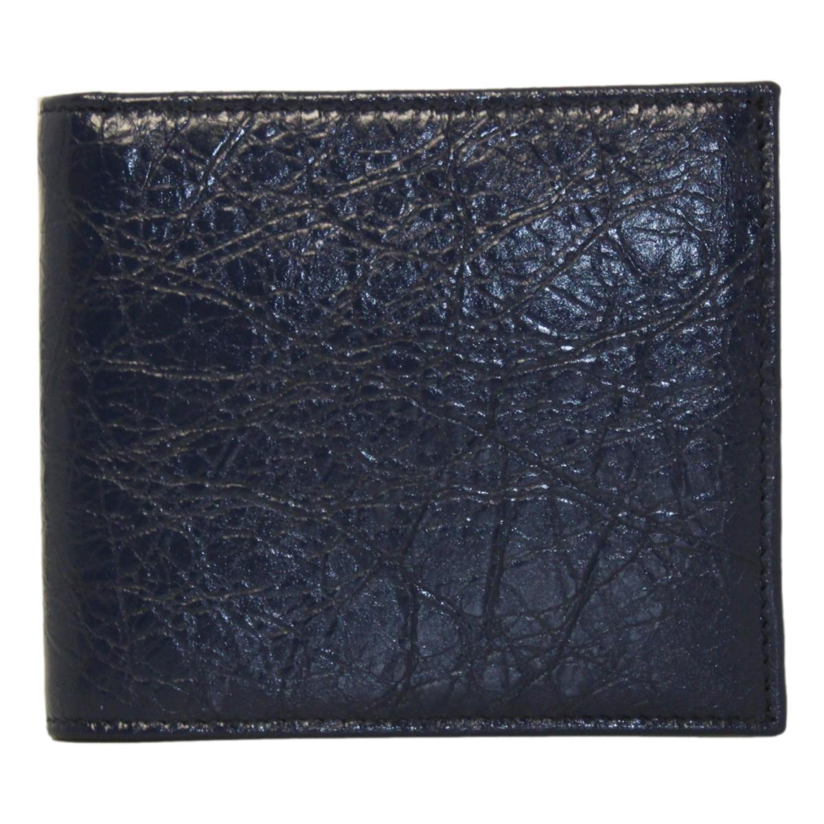 Balenciaga Cash Square Blue Arena Leather Bifold Wallet 542001