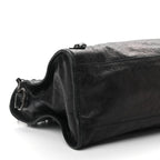 Balenciaga Classic City Black Arena Leather Logo Strap Satchel 505550