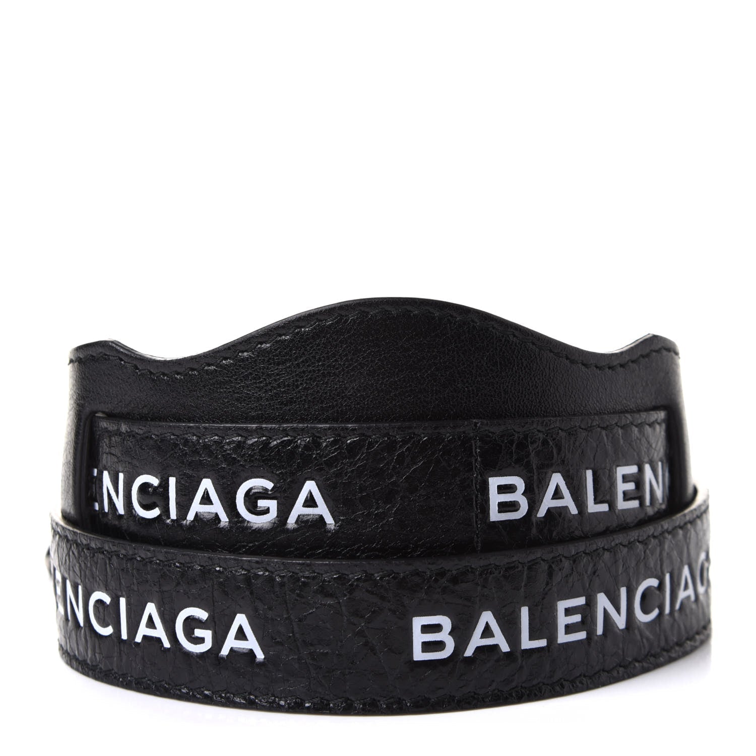 Balenciaga Classic City Black Arena Leather Logo Strap Satchel 505550