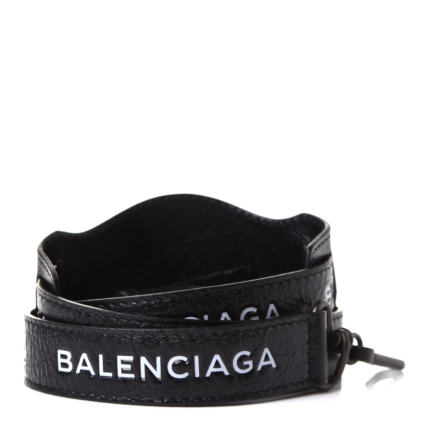 Balenciaga Classic City Black Arena Leather Logo Strap Satchel 505550