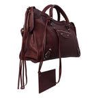 Balenciaga Classic City Bordeaux Red Leather Shoulder Bag 115748