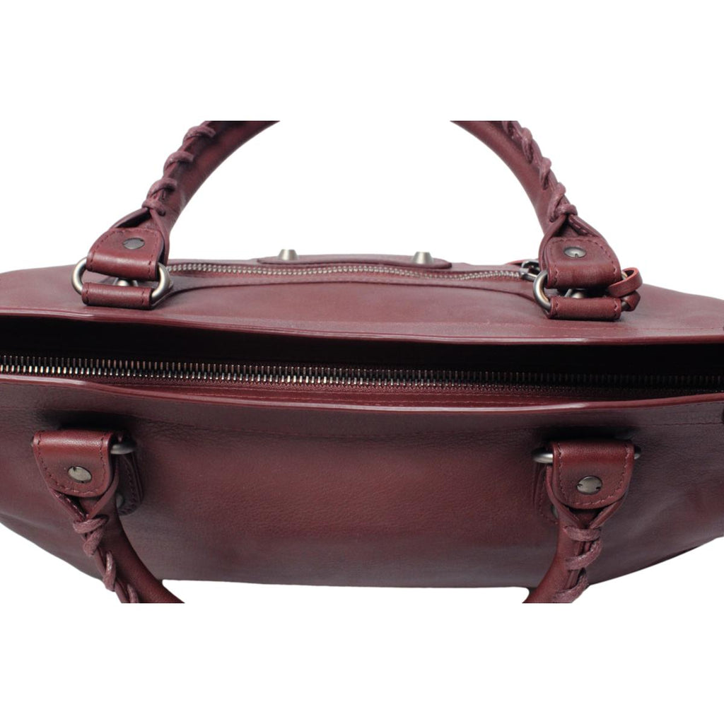 Balenciaga Classic City Bordeaux Red Leather Shoulder Bag 115748