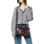 Balenciaga Classic City Marine Bordeaux Stripe Small Satchel Bag 431621