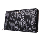 Balenciaga Everyday Black Calfskin Tattoo Print Zip Around Wallet 490625