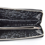 Balenciaga Everyday Black Calfskin Tattoo Print Zip Around Wallet 490625