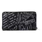 Balenciaga Everyday Black Calfskin Tattoo Print Zip Around Wallet 490625