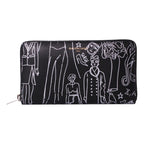 Balenciaga Everyday Black Calfskin Tattoo Print Zip Around Wallet 490625
