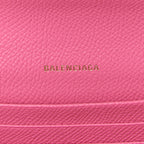 Balenciaga Ville Pink Leather Logo Chain Wallet Bag 579309