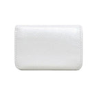 Balenciaga Everyday White Leather Logo Mini Trifold Wallet 593813