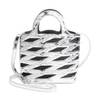 Balenciaga Neo Basket Metallic Silver Leather Small Satchel Bag 630708