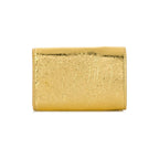 Balenciaga Papier Metallic Gold Arena Lambskin Leather Mini Trifold Wallet 391446