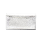 Balenciaga Papier Metallic Silver Arena Leather Envelope Wallet 499207