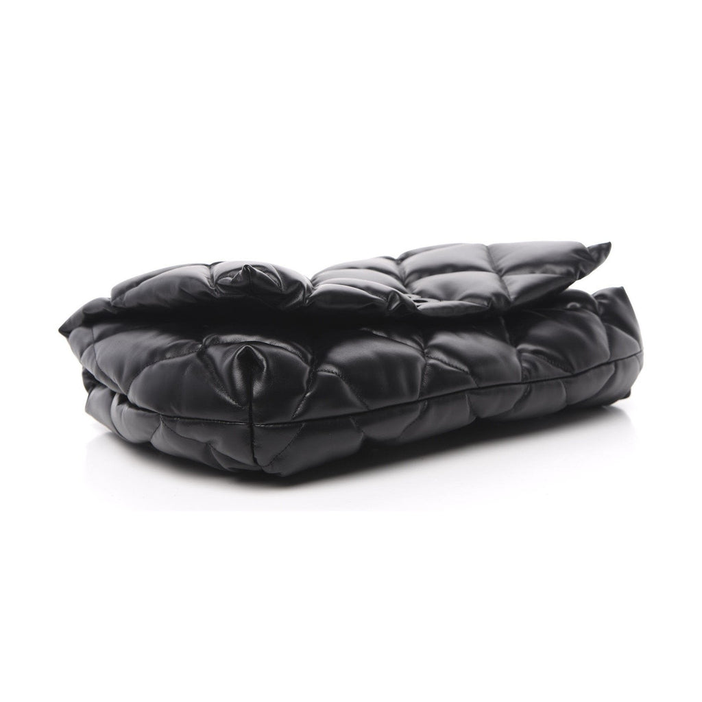 Balenciaga Touch Black Nappa Leather Quilted Puffy Clutch Bag 624947
