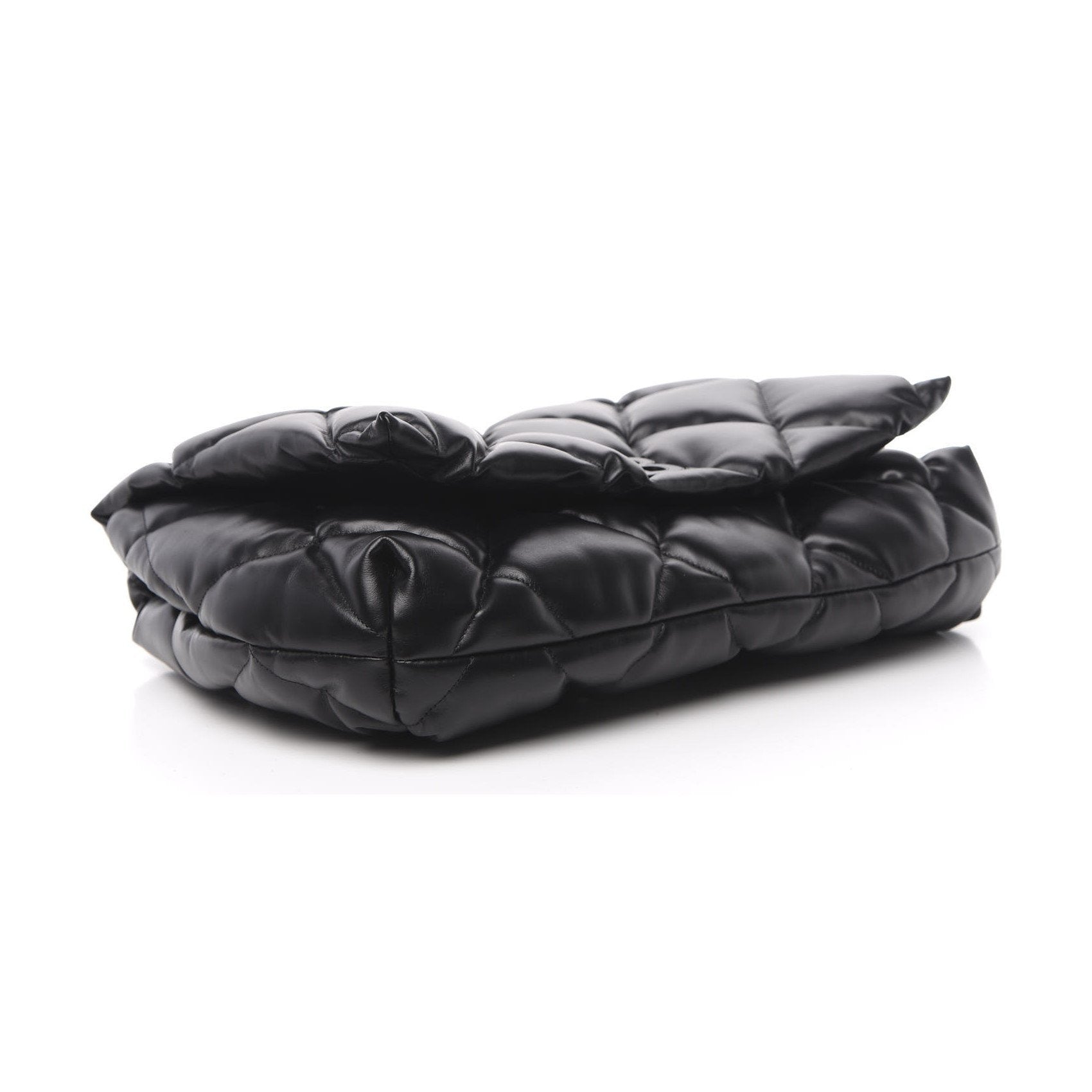 Balenciaga Touch Black Nappa Leather Quilted Puffy Clutch Bag 624947