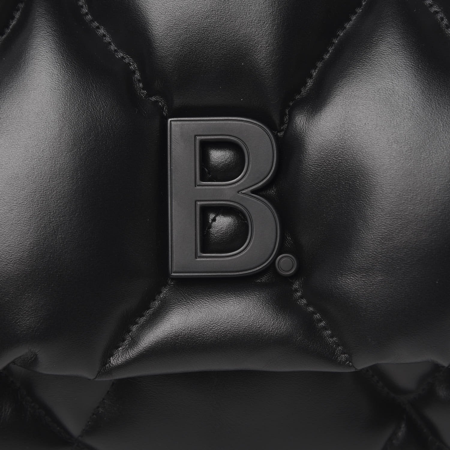 Balenciaga Touch Black Nappa Leather Quilted Puffy Clutch Bag 624947