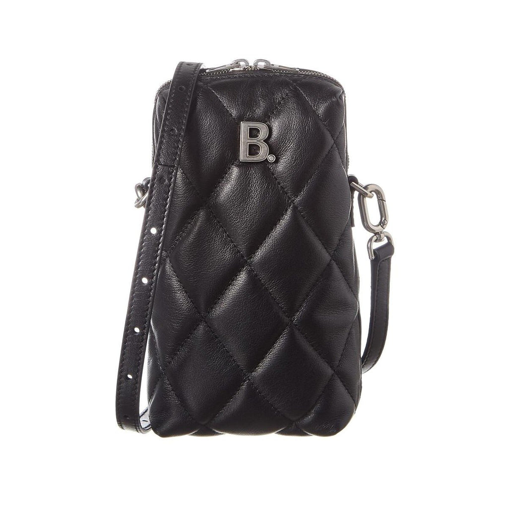 Balenciaga Touch Black Nappa Calfskin Leather Quilted Puffy Shoulder Bag 593375