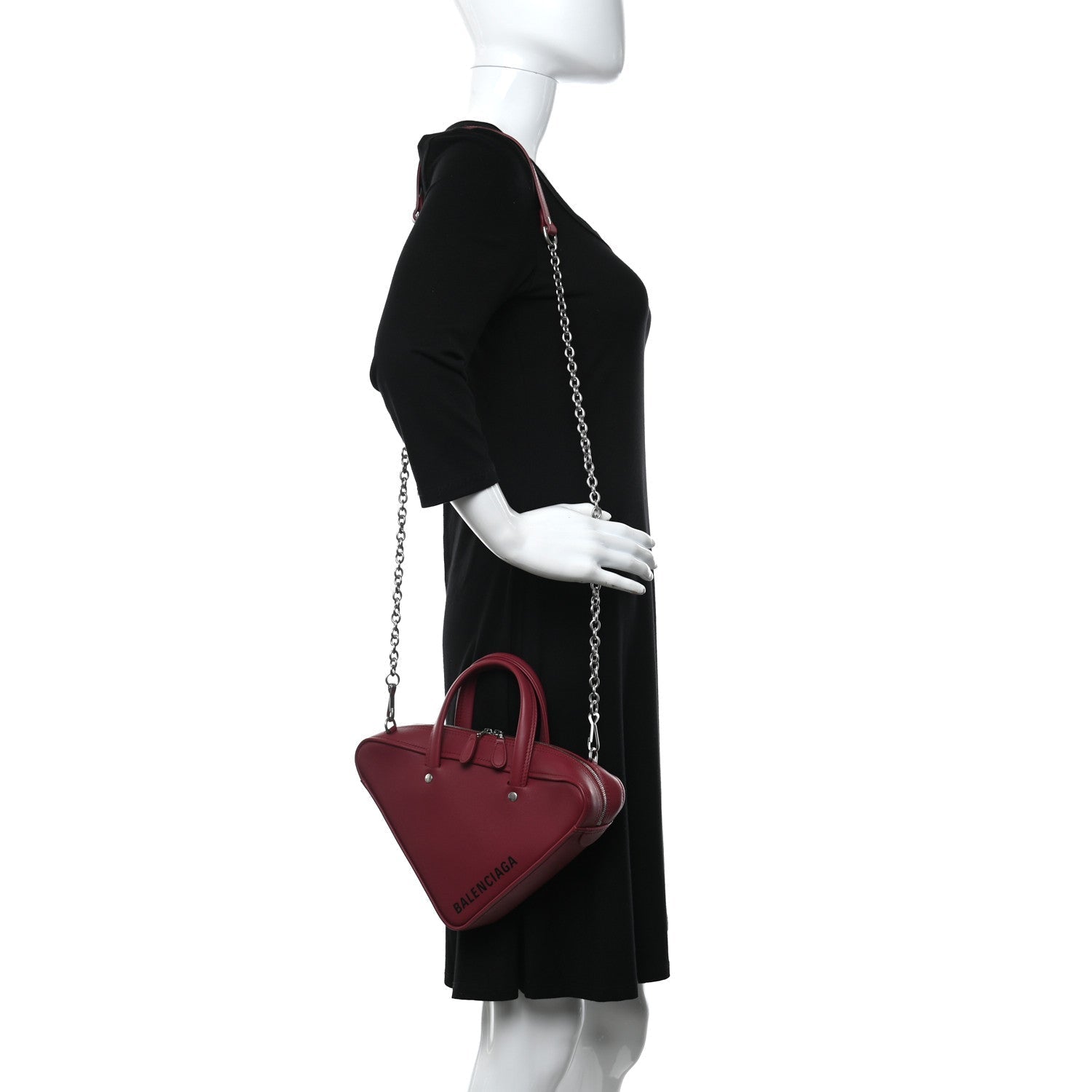 Balenciaga Triangle Pink Leather Top Handle Small Satchel Bag 527272