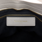 Balenciaga City Praline Beige Shiny Goat Leather Shoulder Bag 390154