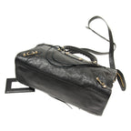 Balenciaga Classic City Grey Shiny Arena Leather Shoulder Bag 505550