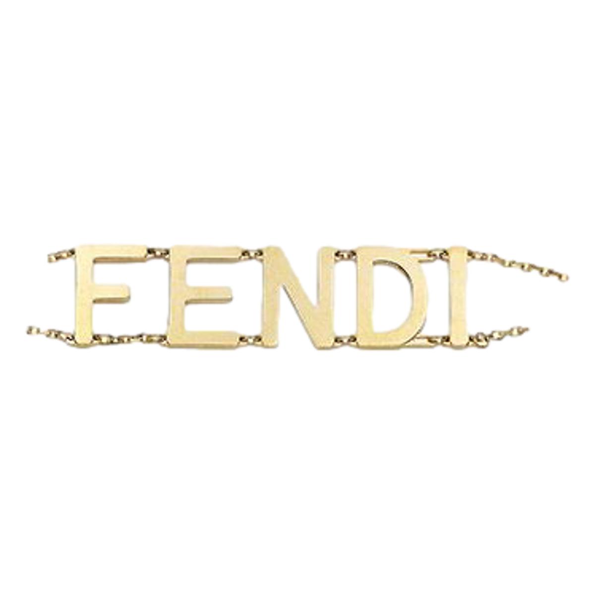 Fendi Gold-tone Letter Logo Chain Bracelet 8AH073