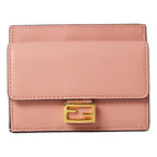 Fendi Baguette Rosa Bourbon Leather Card Holder Wallet 8M0423