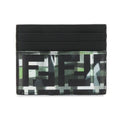 Fendi Unisex Camouflage FF Print Black Green Calf Leather Card Case 7M0164