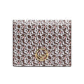 Fendi Calf Leather F Logo Brown Pink Small Bifold Wallet 8M0420