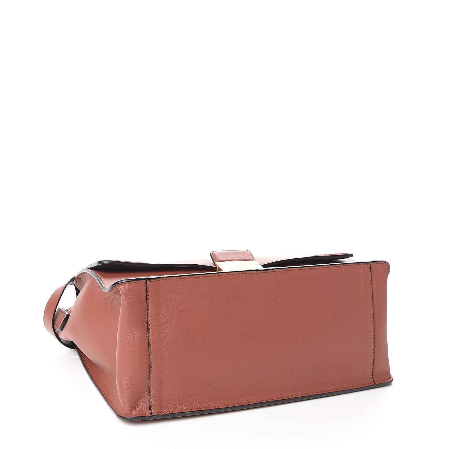 Fendi Kan U Rust Brown Calfskin Leather Large Shoulder Bag 8BT314