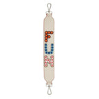 Fendi Camelia Beige Multicolor Studded "FUN" Mini Leather Shoulder Strap 8AV105