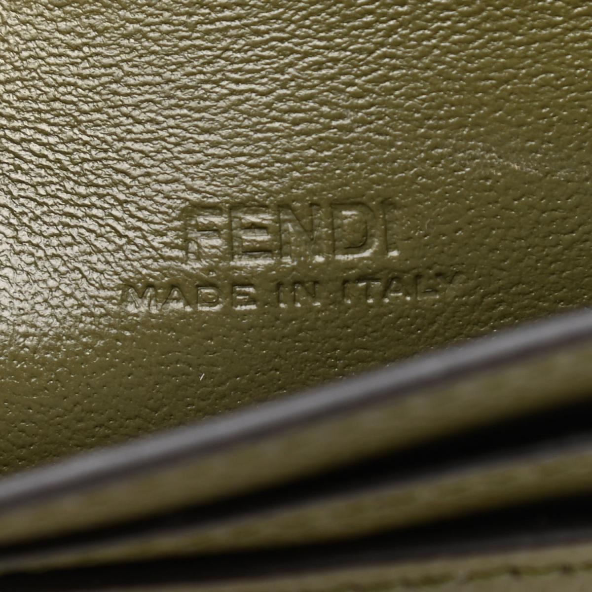 Fendi F is Fendi Asparago Leather Mini Chain Wallet Bag 8M0408