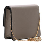 Fendi F is Fendi Tortora Grey Leather Mini Chain Wallet Bag 8M0408