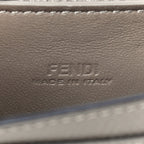 Fendi F is Fendi Tortora Grey Leather Mini Chain Wallet Bag 8M0408